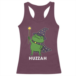 Funny Huzzah Wizard Frog Racerback Tank Top Renaissance Meme RPG Gamers