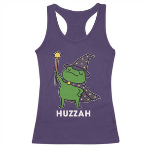 Funny Huzzah Wizard Frog Racerback Tank Top Renaissance Meme RPG Gamers