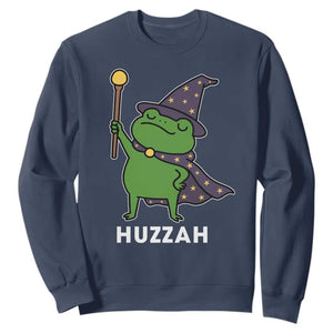 Funny Huzzah Wizard Frog Sweatshirt Renaissance Meme RPG Gamers