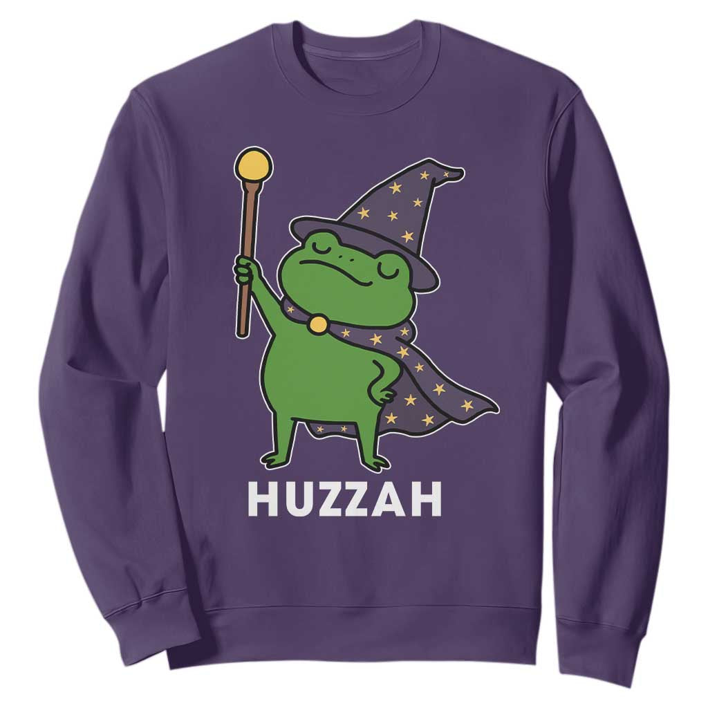 Funny Huzzah Wizard Frog Sweatshirt Renaissance Meme RPG Gamers