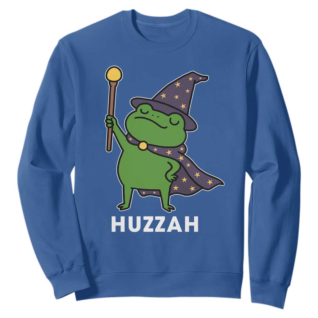 Funny Huzzah Wizard Frog Sweatshirt Renaissance Meme RPG Gamers