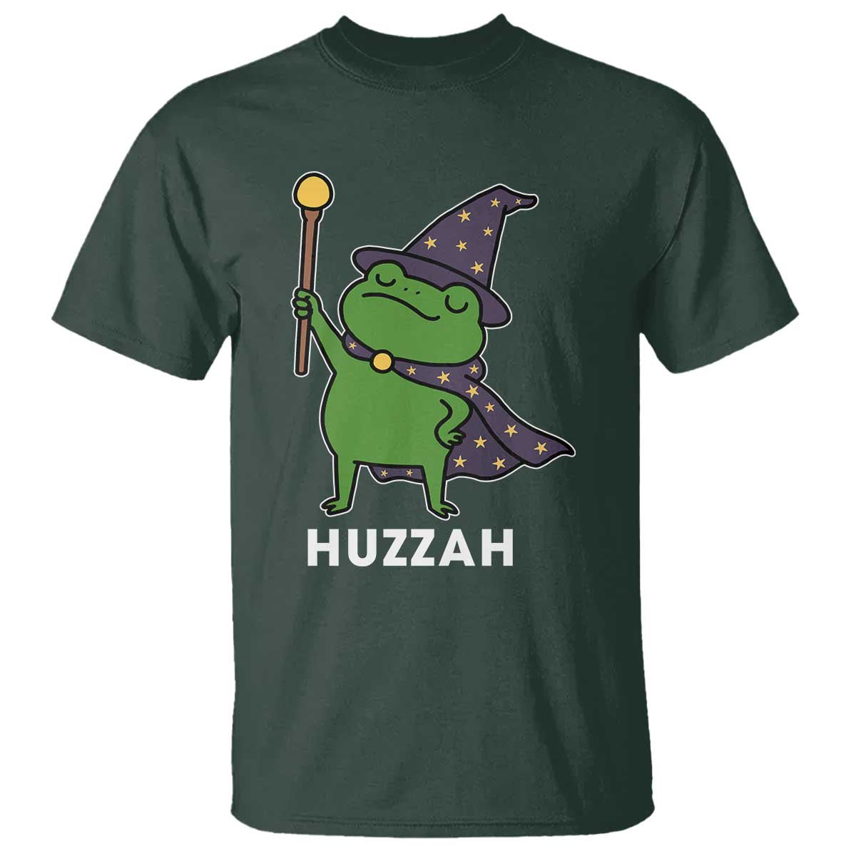 Funny Huzzah Wizard Frog T Shirt Renaissance Meme RPG Gamers