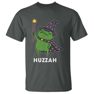 Funny Huzzah Wizard Frog T Shirt Renaissance Meme RPG Gamers