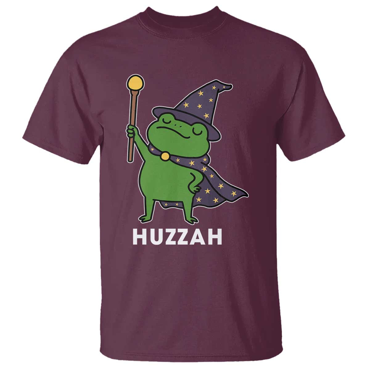 Funny Huzzah Wizard Frog T Shirt Renaissance Meme RPG Gamers