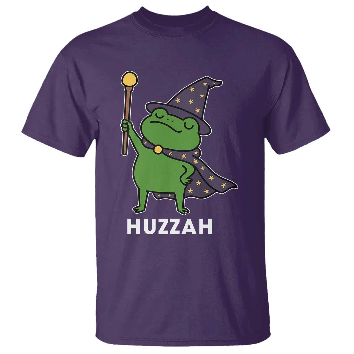 Funny Huzzah Wizard Frog T Shirt Renaissance Meme RPG Gamers