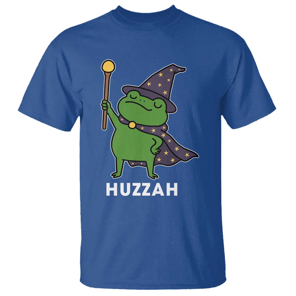 Funny Huzzah Wizard Frog T Shirt Renaissance Meme RPG Gamers