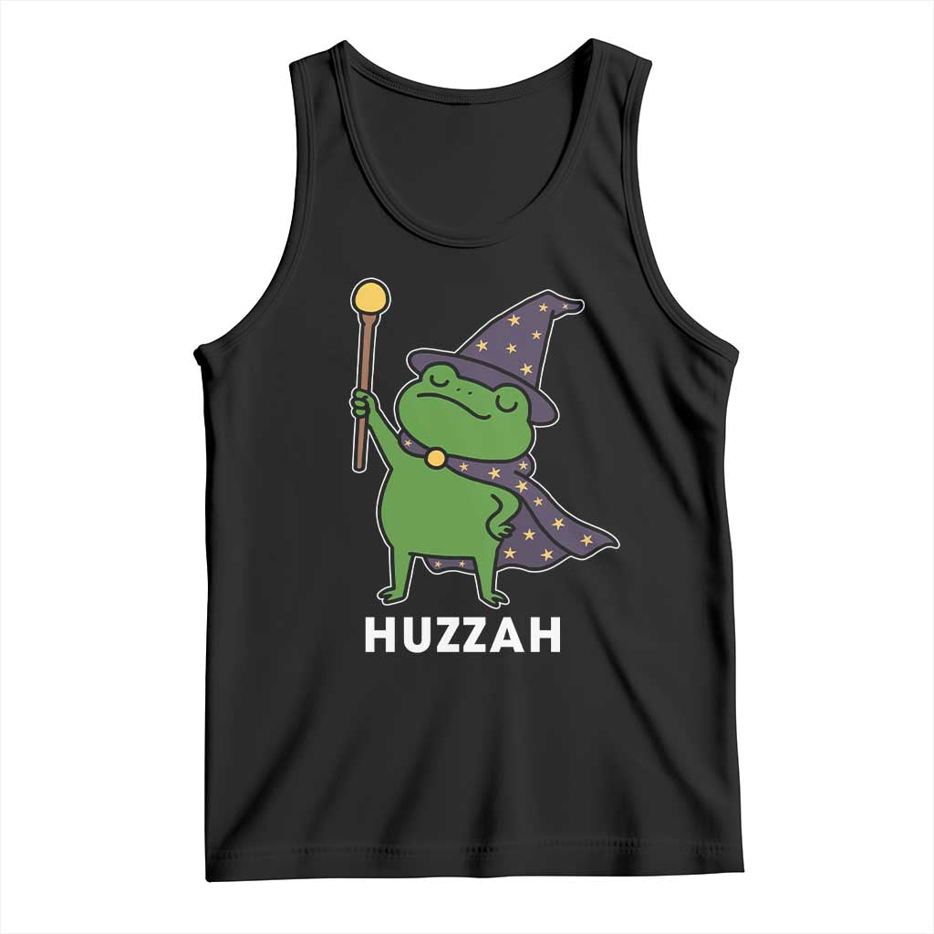 Funny Huzzah Wizard Frog Tank Top Renaissance Meme RPG Gamers