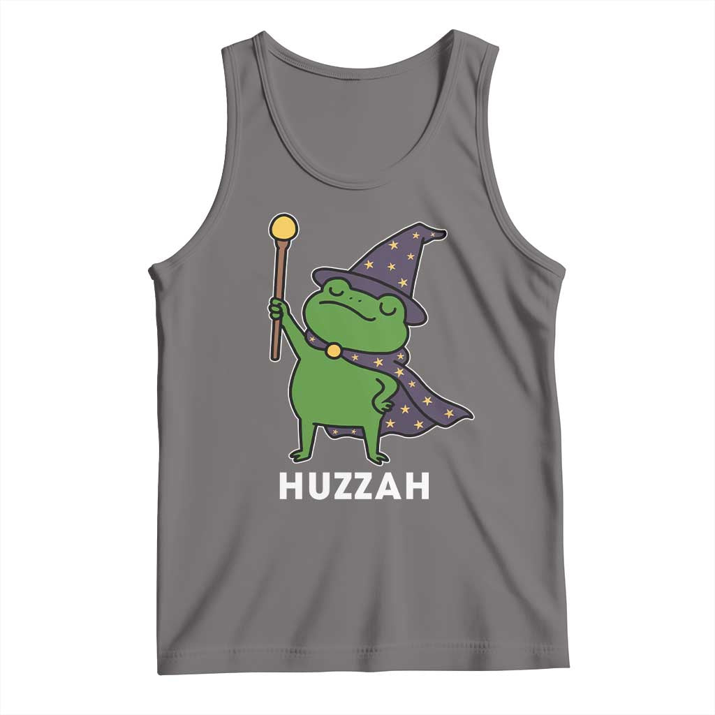 Funny Huzzah Wizard Frog Tank Top Renaissance Meme RPG Gamers