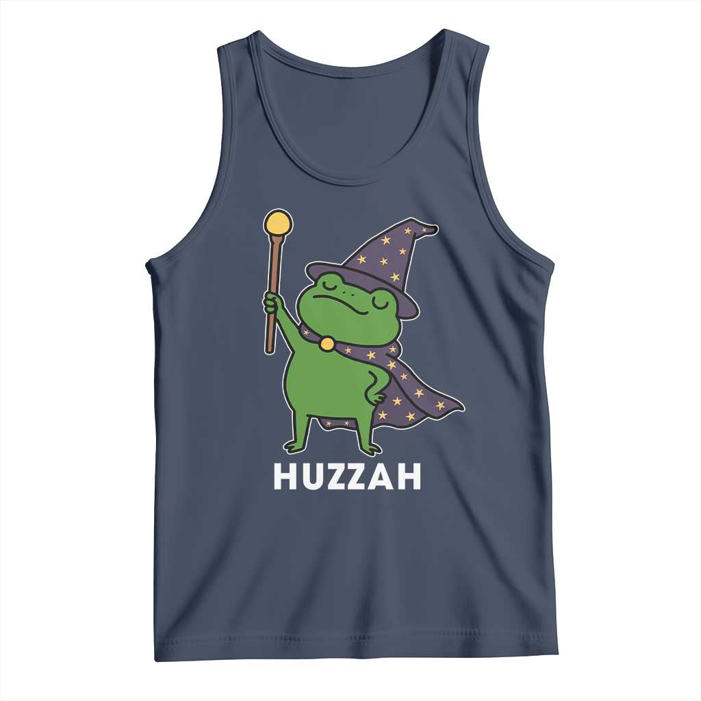 Funny Huzzah Wizard Frog Tank Top Renaissance Meme RPG Gamers