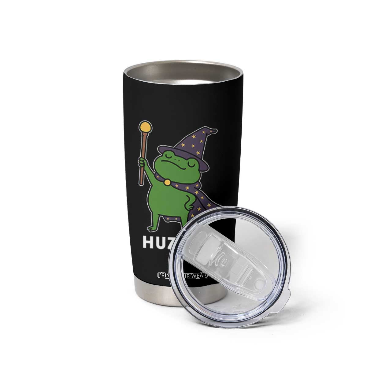 Funny Huzzah Wizard Frog Tumbler Cup Renaissance Meme RPG Gamers