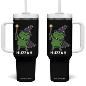Funny Huzzah Wizard Frog Tumbler With Handle Renaissance Meme RPG Gamers