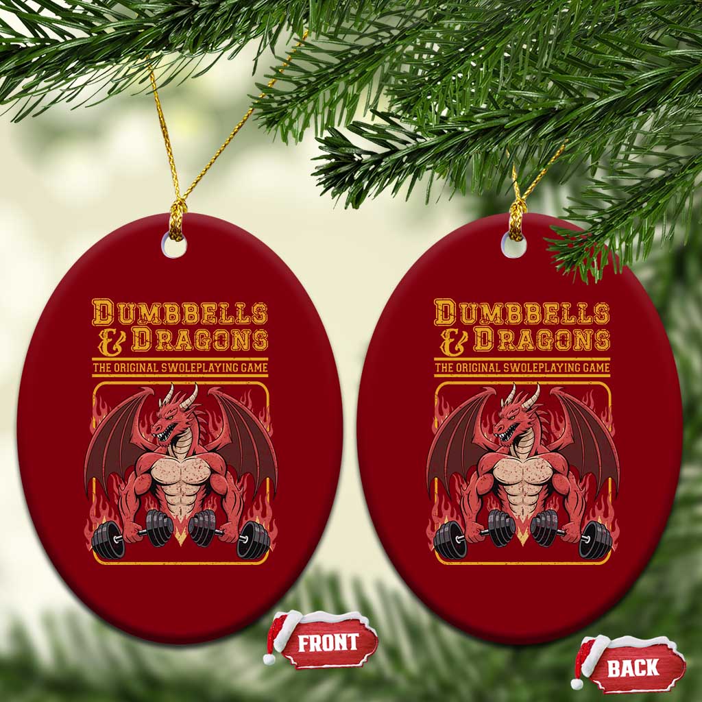 Funny RPG Workout Gym Nerd Ceramic Ornament Dumbbells And Dragons The Original Swoleplaying Game TS11 Print Your Wear