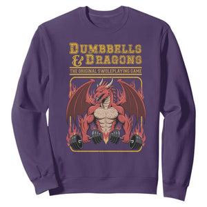 Funny RPG Workout Gym Nerd Sweatshirt Dumbbells And Dragons The Original Swoleplaying Game TS11 Purple Print Your Wear