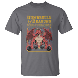 Funny RPG Workout Gym Nerd T Shirt Dumbbells And Dragons The Original Swoleplaying Game TS11 Charcoal Print Your Wear
