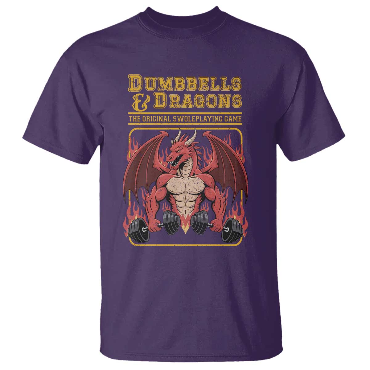 Funny RPG Workout Gym Nerd T Shirt Dumbbells And Dragons The Original Swoleplaying Game TS11 Purple Print Your Wear