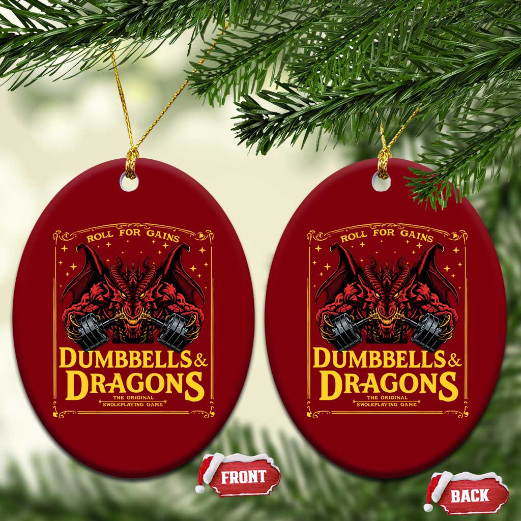 Funny RPG Weightlifting Workout Gym Ceramic Ornament Dumbbells And Dragons The Original Swoleplaying Game TS11 Print Your Wear