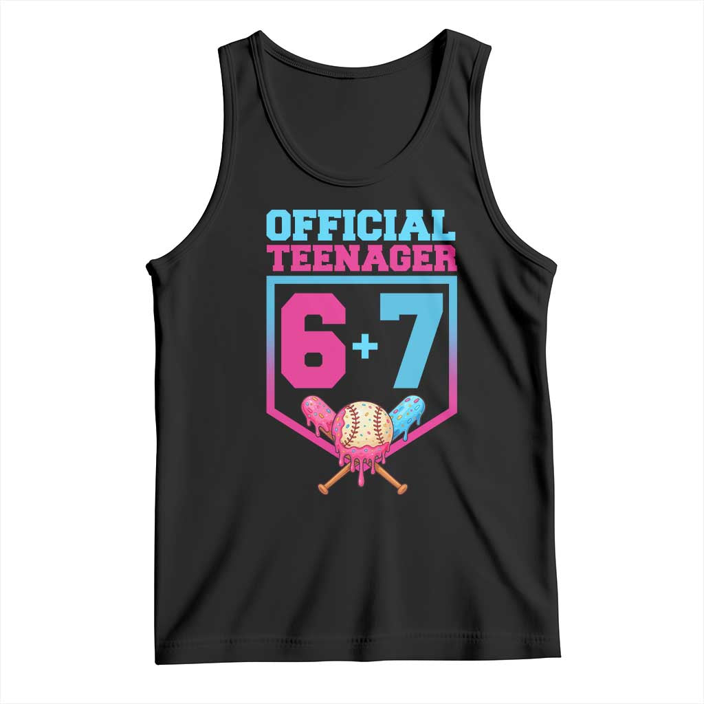 Funny 67 Baseball 13th Birthday Tank Top Ice Cream Drip 13th Bday Official Teenager TS11 Black Print Your Wear