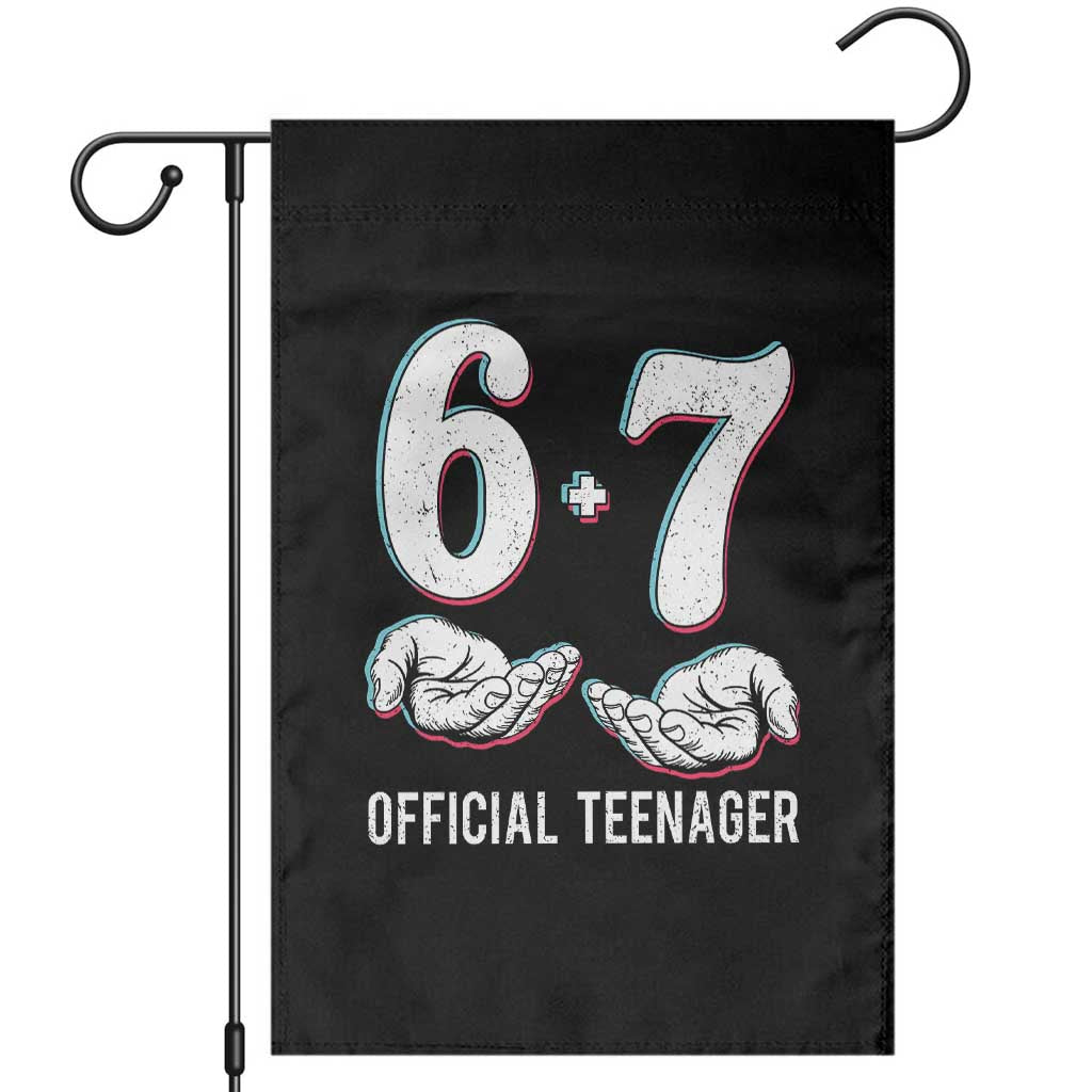 Funny 67 13th Birthday Garden Flag 6 7 Thirteen Year Old Official Teenager Hands TS11 Black Print Your Wear