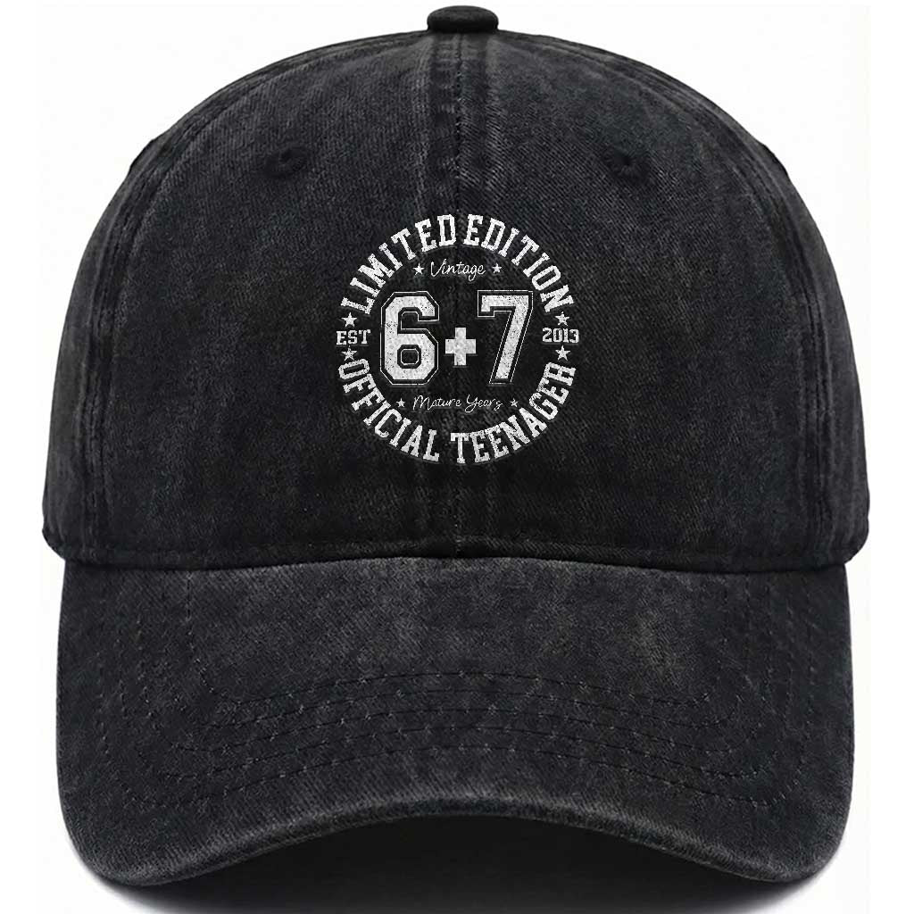 Funny 67 13th Birthday Washed Cotton Baseball Cap Est 2013 Limited Edition Official Teenager TS11 Print Your Wear