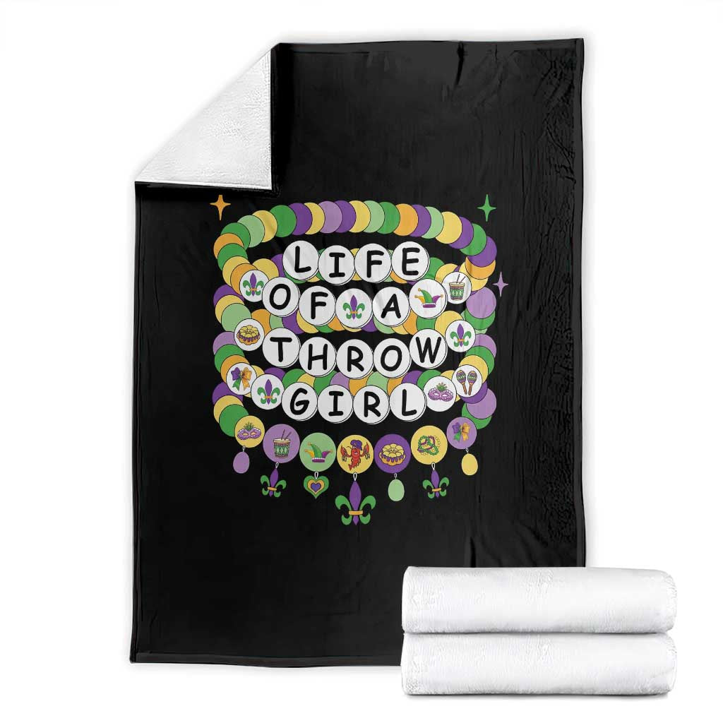 Funny Mardi Gras Throw Girl Life Throw Blanket Friendship Bracelet Beads TS11 Black Print Your Wear