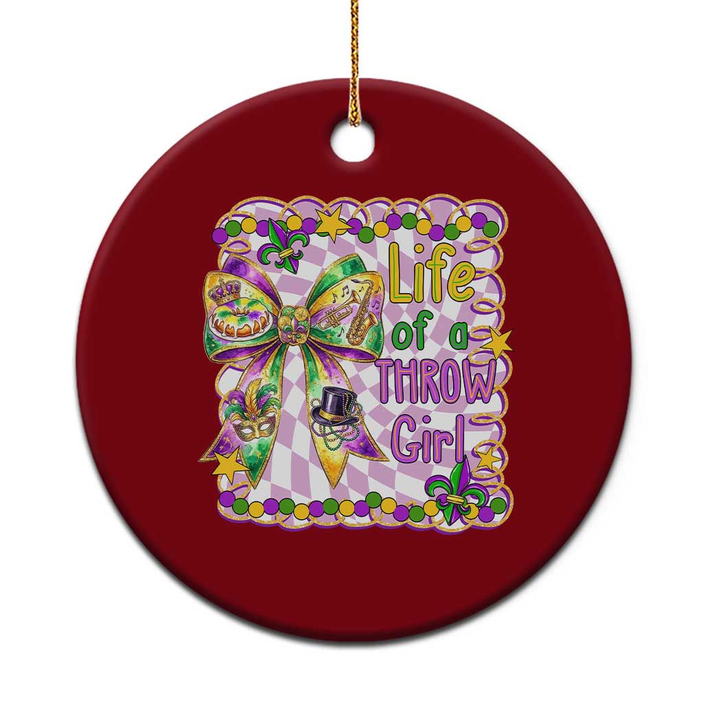 Funny Mardi Gras Throw Girl Life Ceramic Ornament Coquette Bow Carnival TS11 1pc Red Print Your Wear