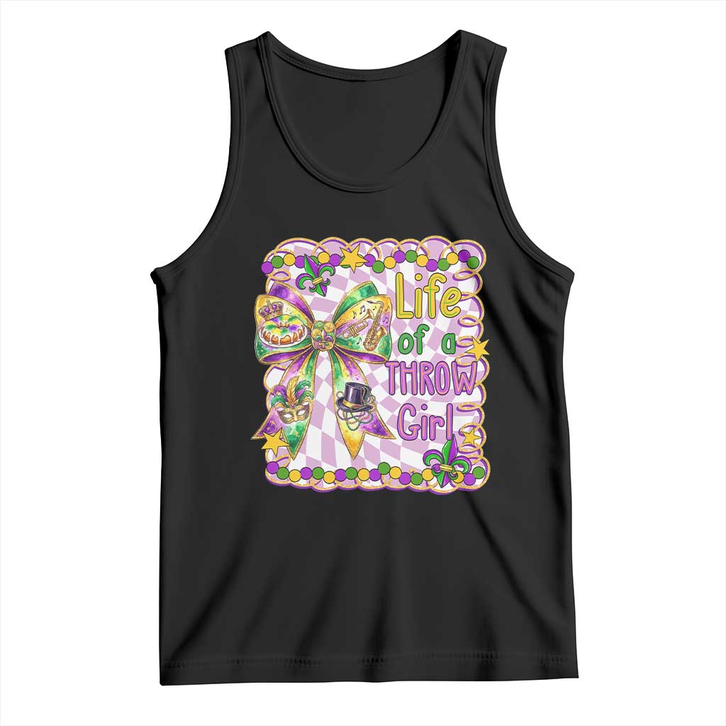 Funny Mardi Gras Throw Girl Life Tank Top Coquette Bow Carnival TS11 Black Print Your Wear
