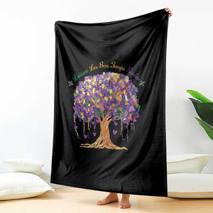 Mardi Gras Tree Brushstroke Graphic Throw Blanket Laissez Les Bon Temps Rouler TS11 Print Your Wear
