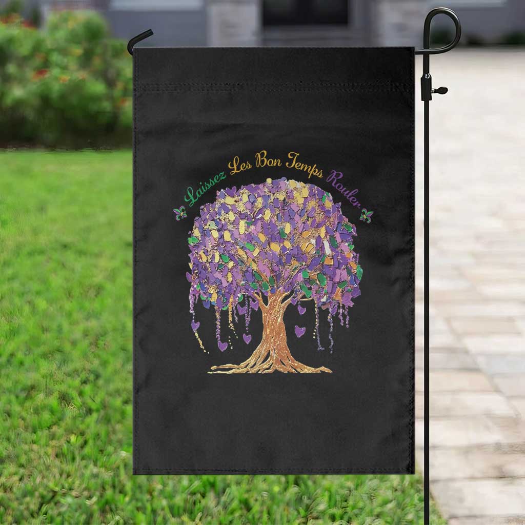 Mardi Gras Tree Brushstroke Graphic Garden Flag Laissez Les Bon Temps Rouler TS11 Print Your Wear