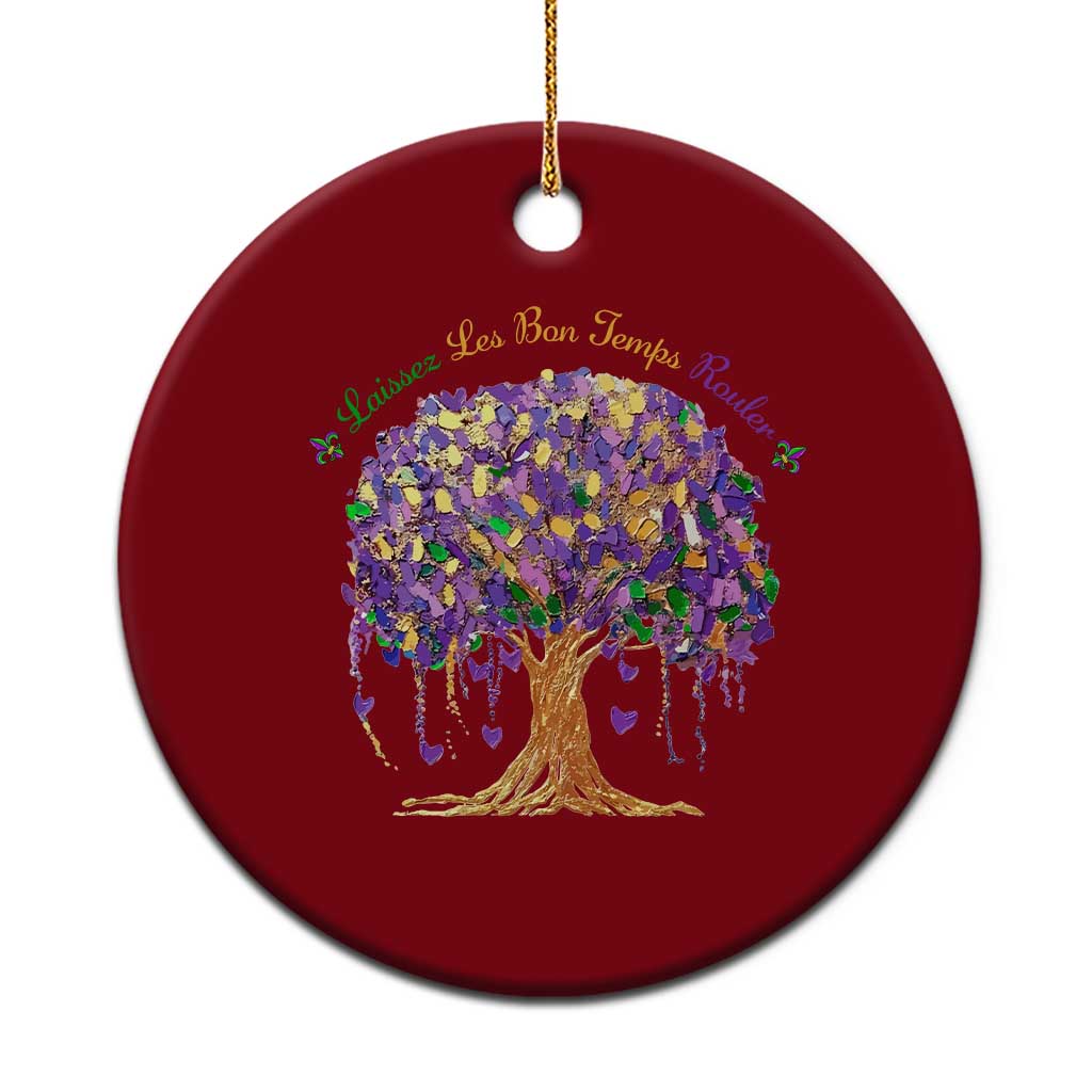 Mardi Gras Tree Brushstroke Graphic Ceramic Ornament Laissez Les Bon Temps Rouler TS11 1pc Red Print Your Wear