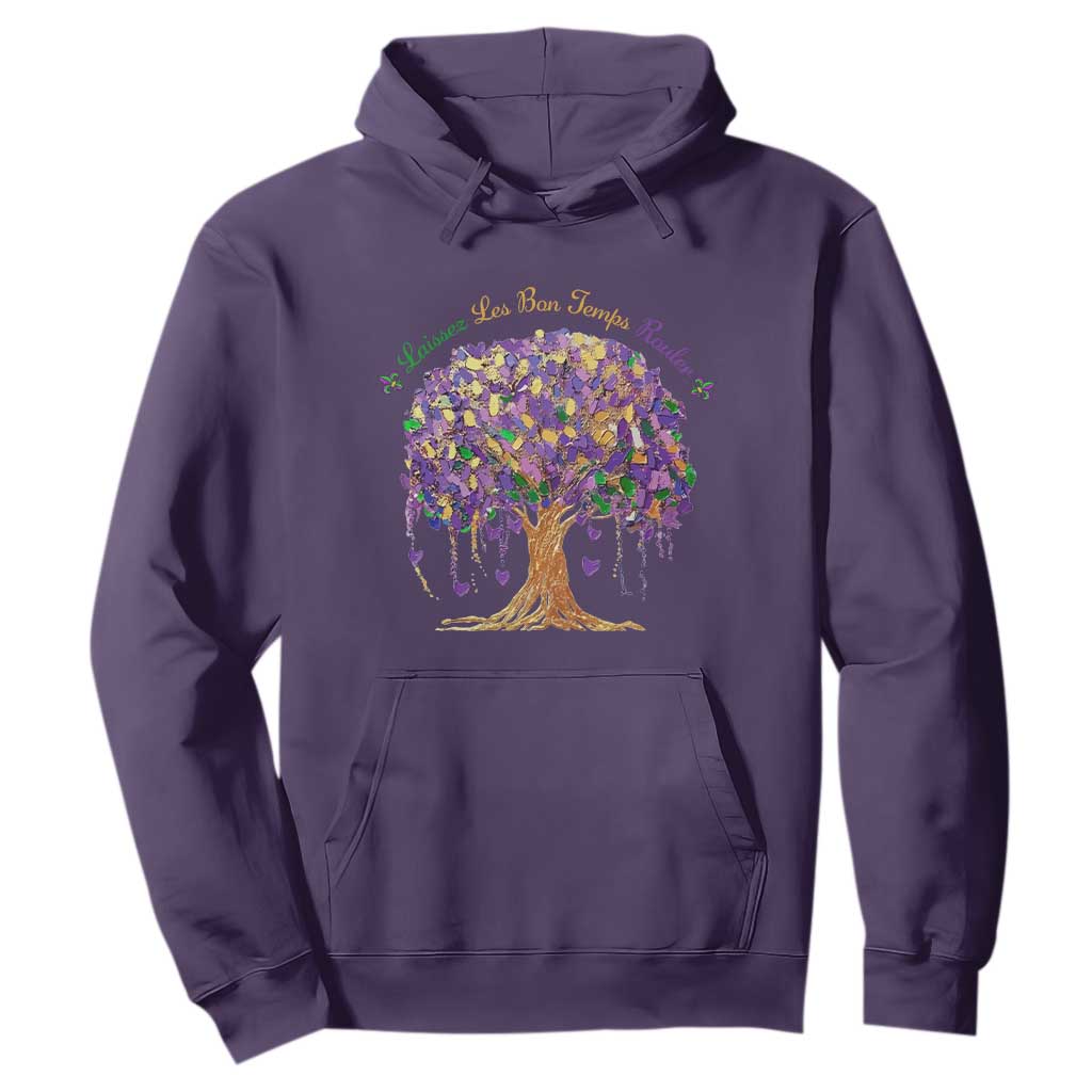 Mardi Gras Tree Brushstroke Graphic Hoodie Laissez Les Bon Temps Rouler TS11 Purple Print Your Wear