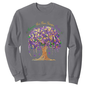 Mardi Gras Tree Brushstroke Graphic Sweatshirt Laissez Les Bon Temps Rouler TS11 Charcoal Print Your Wear