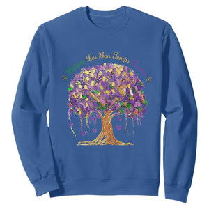 Mardi Gras Tree Brushstroke Graphic Sweatshirt Laissez Les Bon Temps Rouler TS11 Royal Blue Print Your Wear