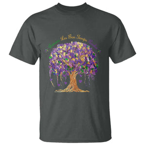 Mardi Gras Tree Brushstroke Graphic T Shirt Laissez Les Bon Temps Rouler TS11 Dark Heather Print Your Wear