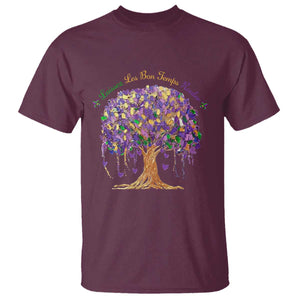 Mardi Gras Tree Brushstroke Graphic T Shirt Laissez Les Bon Temps Rouler TS11 Maroon Print Your Wear