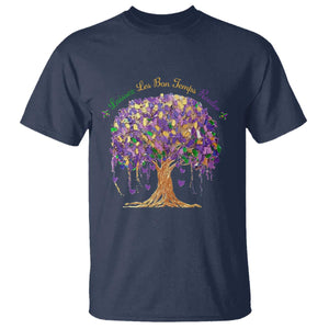 Mardi Gras Tree Brushstroke Graphic T Shirt Laissez Les Bon Temps Rouler TS11 Navy Print Your Wear