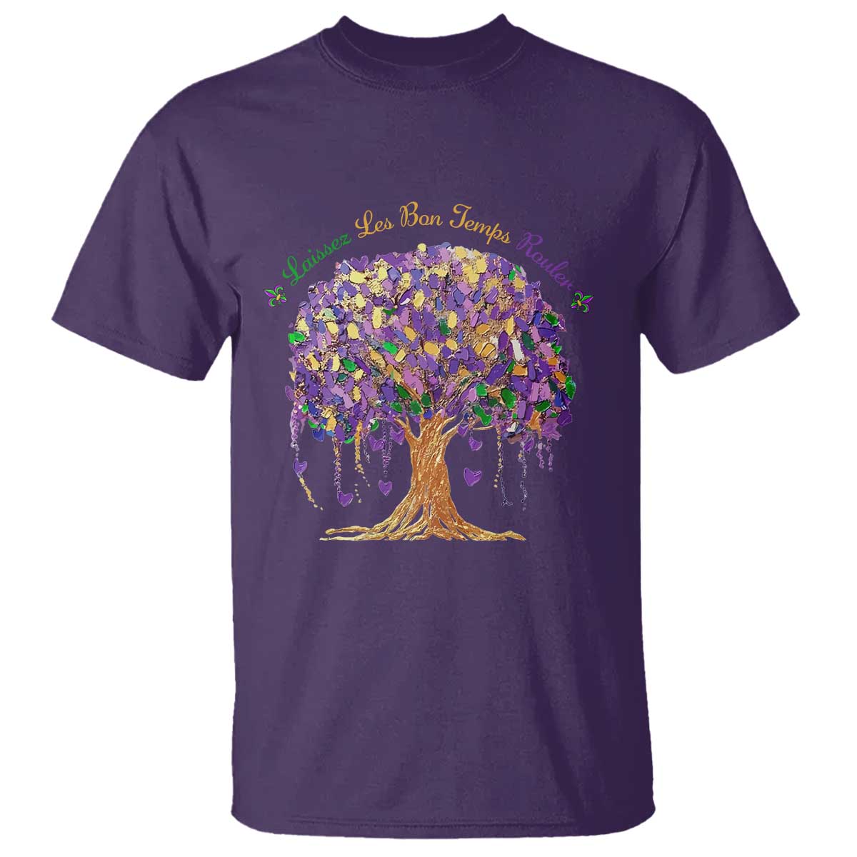Mardi Gras Tree Brushstroke Graphic T Shirt Laissez Les Bon Temps Rouler TS11 Purple Print Your Wear