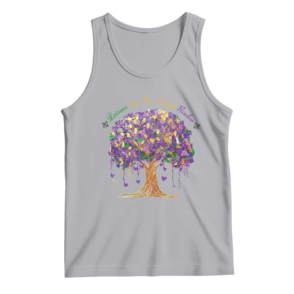 Mardi Gras Tree Brushstroke Graphic Tank Top Laissez Les Bon Temps Rouler TS11 Athletic Heather Print Your Wear
