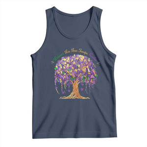 Mardi Gras Tree Brushstroke Graphic Tank Top Laissez Les Bon Temps Rouler TS11 Navy Print Your Wear