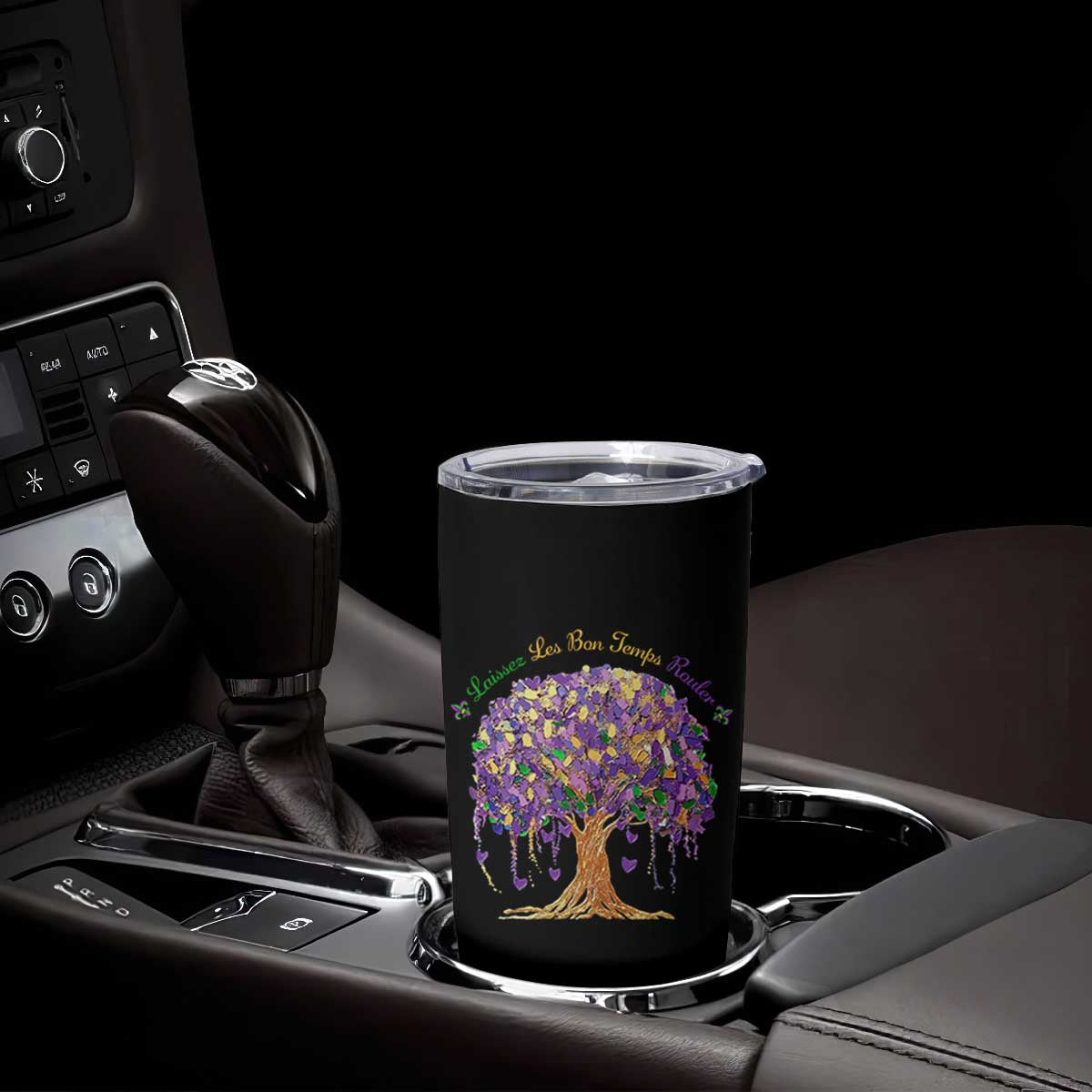 Mardi Gras Tree Brushstroke Graphic Tumbler Cup Laissez Les Bon Temps Rouler TS11 Print Your Wear
