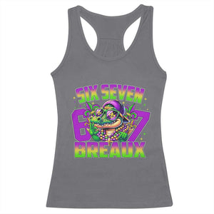 Mardi Gras Six Seven Breaux Racerback Tank Top Funny Mardigator Alligator 6 7 Meme TS11 Charcoal Print Your Wear