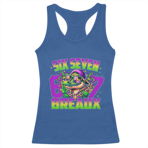 Mardi Gras Six Seven Breaux Racerback Tank Top Funny Mardigator Alligator 6 7 Meme TS11 Royal Blue Print Your Wear
