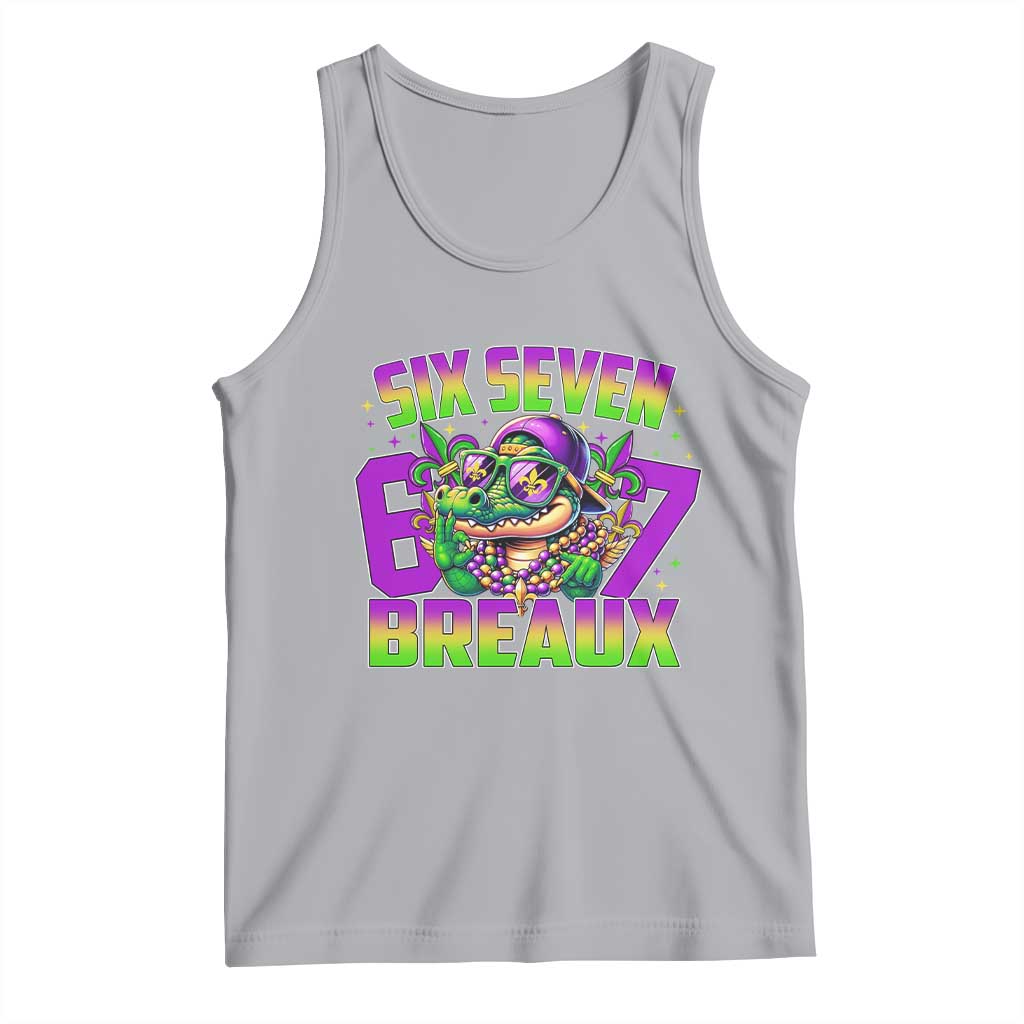 Mardi Gras Six Seven Breaux Tank Top Funny Mardigator Alligator 6 7 Meme TS11 Athletic Heather Print Your Wear