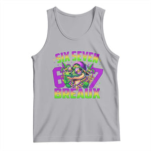 Mardi Gras Six Seven Breaux Tank Top Funny Mardigator Alligator 6 7 Meme TS11 Athletic Heather Print Your Wear