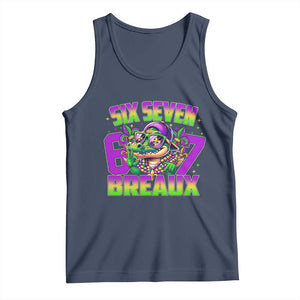 Mardi Gras Six Seven Breaux Tank Top Funny Mardigator Alligator 6 7 Meme TS11 Navy Print Your Wear