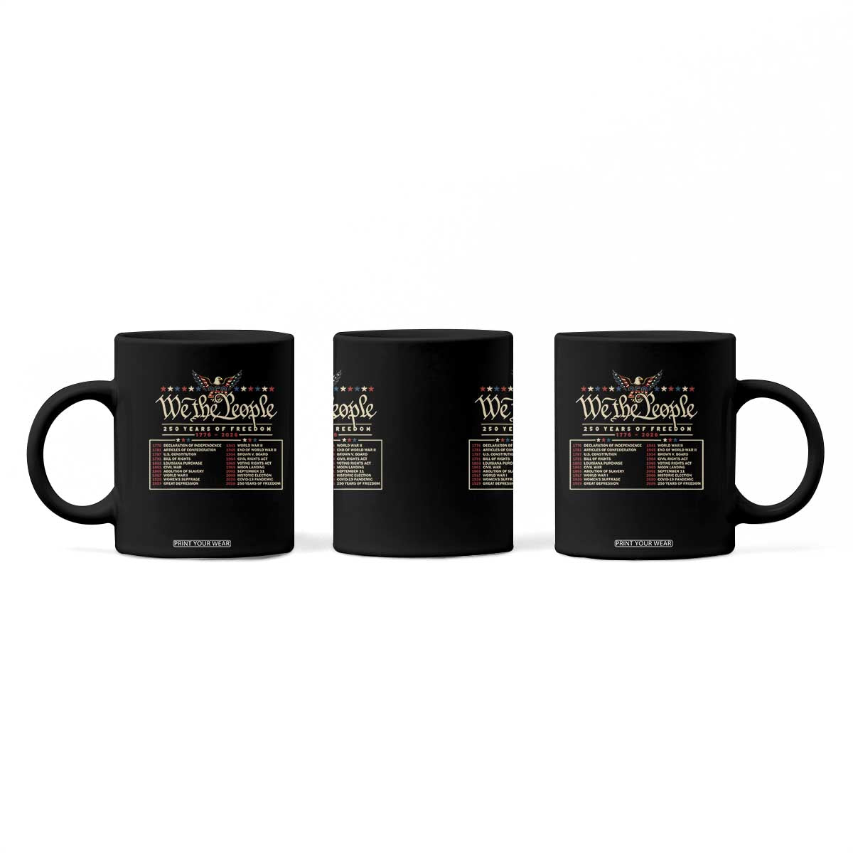 250 Year Timeline 1776 2026 Patriotic Historical Anniversary Coffee Mug TS11 Print Your Wear