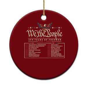 250 Year Timeline 1776 2026 Patriotic Historical Anniversary Ceramic Ornament TS11 1pc Red Print Your Wear