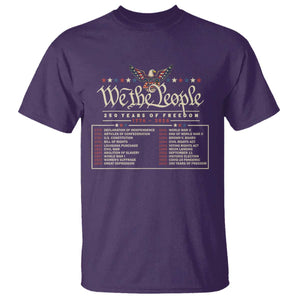 250 Year Timeline 1776 2026 Patriotic Historical Anniversary T Shirt TS11 Purple Print Your Wear