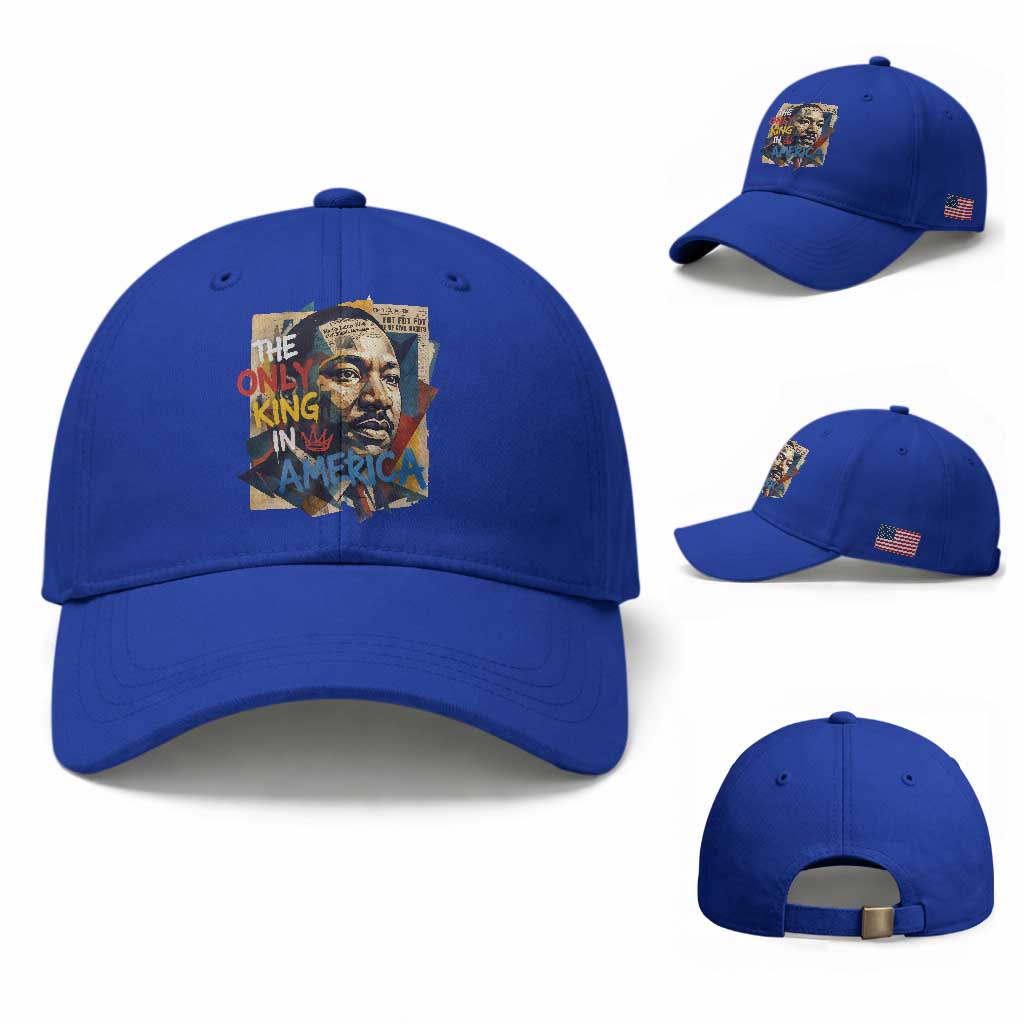 Martin Luther King Baseball Cap The Only King In America No Kings Protest TS11 Baseball Cap Universal Fit Royal Blue Print Your Wear