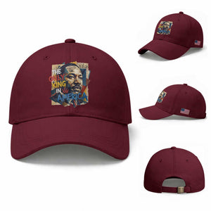 Martin Luther King Baseball Cap The Only King In America No Kings Protest TS11 Baseball Cap Universal Fit Maroon Print Your Wear