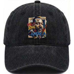 Martin Luther King Washed Cotton Baseball Cap The Only King In America No Kings Protest TS11 Print Your Wear